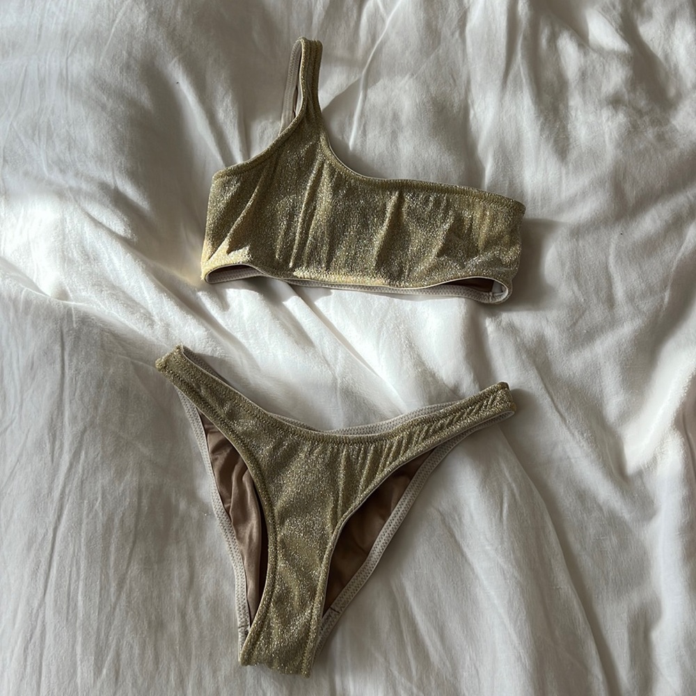 Triangl Melrose Bikini in Gold Sparkle